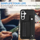 For Samsung Galaxy S24+ 5G Shockproof Leather Phone Case with Wrist Strap(Black)