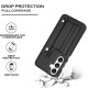 For Samsung Galaxy S24+ 5G Shockproof Leather Phone Case with Wrist Strap(Black)