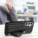 For Samsung Galaxy S24+ 5G Shockproof Leather Phone Case with Wrist Strap(Black)