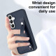 For Samsung Galaxy S24+ 5G Shockproof Leather Phone Case with Wrist Strap(Blue)