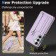 For Samsung Galaxy S24+ 5G Shockproof Leather Phone Case with Wrist Strap(Purple)