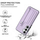 For Samsung Galaxy S24+ 5G Shockproof Leather Phone Case with Wrist Strap(Purple)