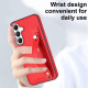 For Samsung Galaxy S24+ 5G Shockproof Leather Phone Case with Wrist Strap(Red)