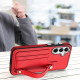 For Samsung Galaxy S24+ 5G Shockproof Leather Phone Case with Wrist Strap(Red)