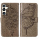 For Samsung Galaxy S24+ 5G Embossed Butterfly Leather Phone Case(Grey)