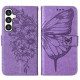 For Samsung Galaxy S24+ 5G Embossed Butterfly Leather Phone Case(Light Purple)