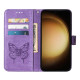 For Samsung Galaxy S24+ 5G Embossed Butterfly Leather Phone Case(Light Purple)