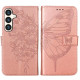 For Samsung Galaxy S24+ 5G Embossed Butterfly Leather Phone Case(Rose Gold)