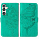 For Samsung Galaxy S24+ 5G Embossed Butterfly Leather Phone Case(Green)