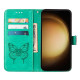 For Samsung Galaxy S24+ 5G Embossed Butterfly Leather Phone Case(Green)