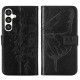 For Samsung Galaxy S24+ 5G Embossed Butterfly Leather Phone Case(Black)