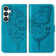 For Samsung Galaxy S24+ 5G Embossed Butterfly Leather Phone Case(Blue)