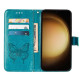 For Samsung Galaxy S24+ 5G Embossed Butterfly Leather Phone Case(Blue)