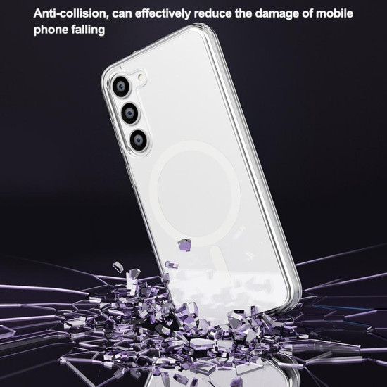For Samsung Galaxy S23+ 5G Terminator Style Glitter Powder MagSafe Magnetic Phone Case(Transparent)