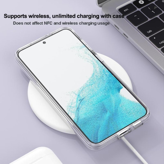 For Samsung Galaxy S23+ 5G Terminator Style Glitter Powder MagSafe Magnetic Phone Case(Transparent)