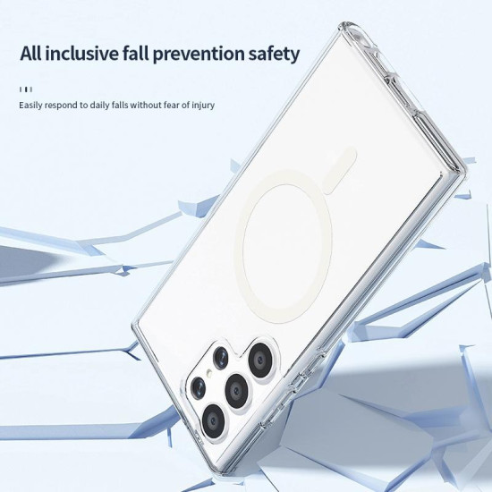For Samsung Galaxy S24+ 5G Terminator Style Glitter Powder MagSafe Magnetic Phone Case(White)