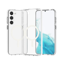 For Samsung Galaxy S24+ 5G Terminator Style Glitter Powder MagSafe Magnetic Phone Case(Transparent)