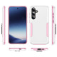 For Samsung Galaxy S24+ 5G Pioneer Armor Heavy Duty PC Hybrid TPU Phone Case(White+Pink)