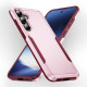 For Samsung Galaxy S24+ 5G Pioneer Armor Heavy Duty PC Hybrid TPU Phone Case(Pink+Rose Red)