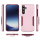 For Samsung Galaxy S24+ 5G Pioneer Armor Heavy Duty PC Hybrid TPU Phone Case(Pink+Rose Red)
