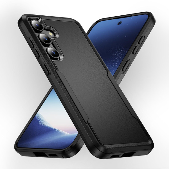 For Samsung Galaxy S24+ 5G Pioneer Armor Heavy Duty PC Hybrid TPU Phone Case(Black)