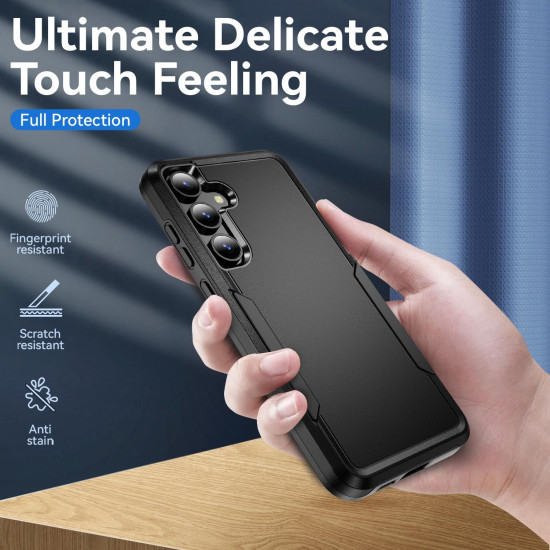 For Samsung Galaxy S24+ 5G Pioneer Armor Heavy Duty PC Hybrid TPU Phone Case(Black)