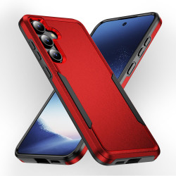 For Samsung Galaxy S24+ 5G Pioneer Armor Heavy Duty PC Hybrid TPU Phone Case(Red+Black)