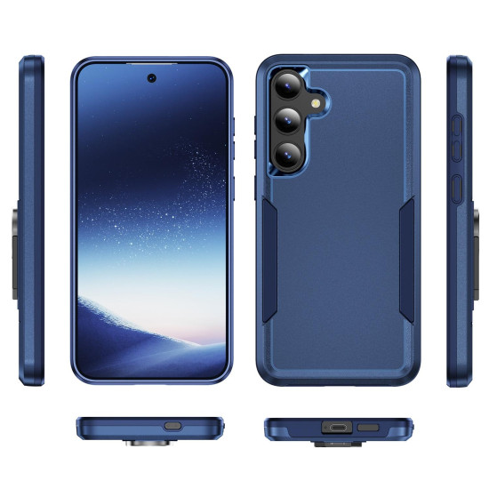 For Samsung Galaxy S24+ 5G Pioneer Armor Heavy Duty PC Hybrid TPU Phone Case(Blue)