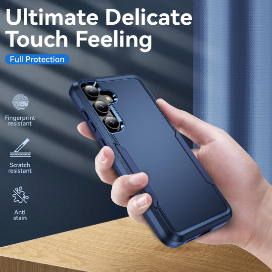 For Samsung Galaxy S24+ 5G Pioneer Armor Heavy Duty PC Hybrid TPU Phone Case(Blue)