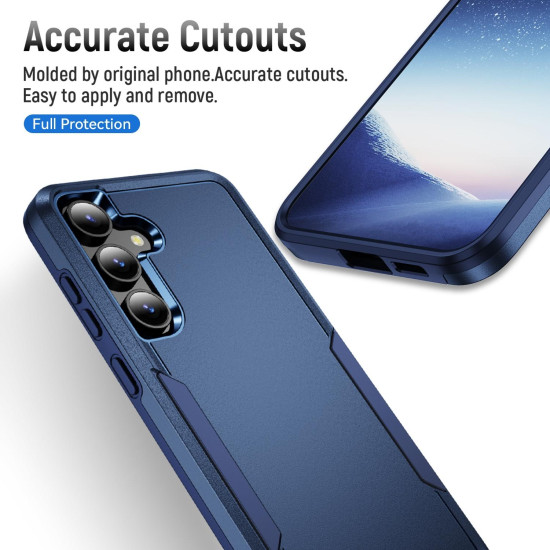 For Samsung Galaxy S24+ 5G Pioneer Armor Heavy Duty PC Hybrid TPU Phone Case(Blue)