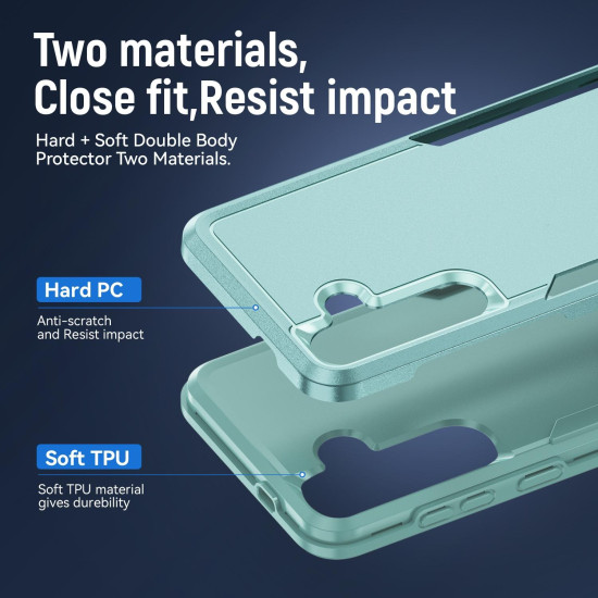 For Samsung Galaxy S24+ 5G Pioneer Armor Heavy Duty PC Hybrid TPU Phone Case(Green)