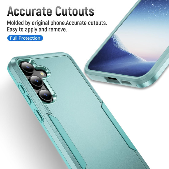 For Samsung Galaxy S24+ 5G Pioneer Armor Heavy Duty PC Hybrid TPU Phone Case(Green)