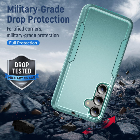 For Samsung Galaxy S24+ 5G Pioneer Armor Heavy Duty PC Hybrid TPU Phone Case(Green)