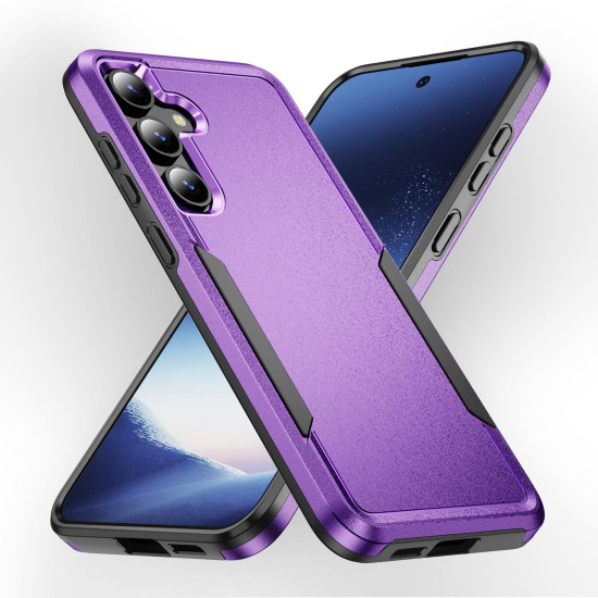 For Samsung Galaxy S24+ 5G Pioneer Armor Heavy Duty PC Hybrid TPU Phone Case(Purple+Black)