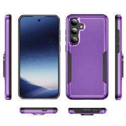 For Samsung Galaxy S24+ 5G Pioneer Armor Heavy Duty PC Hybrid TPU Phone Case(Purple+Black)