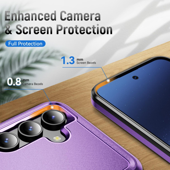 For Samsung Galaxy S24+ 5G Pioneer Armor Heavy Duty PC Hybrid TPU Phone Case(Purple+Black)