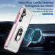 For Samsung Galaxy S24+ 5G Pioneer Armor Heavy Duty PC Hybrid TPU Phone Case with Holder(White+Pink)