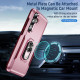 For Samsung Galaxy S24+ 5G Pioneer Armor Heavy Duty PC Hybrid TPU Phone Case with Holder(Pink+Rose Red)