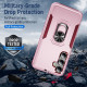 For Samsung Galaxy S24+ 5G Pioneer Armor Heavy Duty PC Hybrid TPU Phone Case with Holder(Pink+Rose Red)