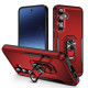 For Samsung Galaxy S24+ 5G Pioneer Armor Heavy Duty PC Hybrid TPU Phone Case with Holder(Red+Black)