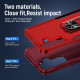 For Samsung Galaxy S24+ 5G Pioneer Armor Heavy Duty PC Hybrid TPU Phone Case with Holder(Red+Rose Red)