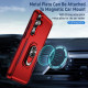 For Samsung Galaxy S24+ 5G Pioneer Armor Heavy Duty PC Hybrid TPU Phone Case with Holder(Red+Rose Red)