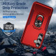 For Samsung Galaxy S24+ 5G Pioneer Armor Heavy Duty PC Hybrid TPU Phone Case with Holder(Red+Rose Red)