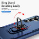 For Samsung Galaxy S24+ 5G Pioneer Armor Heavy Duty PC Hybrid TPU Phone Case with Holder(Blue)