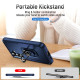 For Samsung Galaxy S24+ 5G Pioneer Armor Heavy Duty PC Hybrid TPU Phone Case with Holder(Blue)