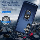 For Samsung Galaxy S24+ 5G Pioneer Armor Heavy Duty PC Hybrid TPU Phone Case with Holder(Blue)