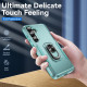 For Samsung Galaxy S24+ 5G Pioneer Armor Heavy Duty PC Hybrid TPU Phone Case with Holder(Green)