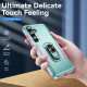 For Samsung Galaxy S24+ 5G Pioneer Armor Heavy Duty PC Hybrid TPU Phone Case with Holder(Green+Pink)