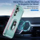 For Samsung Galaxy S24+ 5G Pioneer Armor Heavy Duty PC Hybrid TPU Phone Case with Holder(Green+Pink)