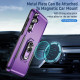 For Samsung Galaxy S24+ 5G Pioneer Armor Heavy Duty PC Hybrid TPU Phone Case with Holder(Purple+Black)